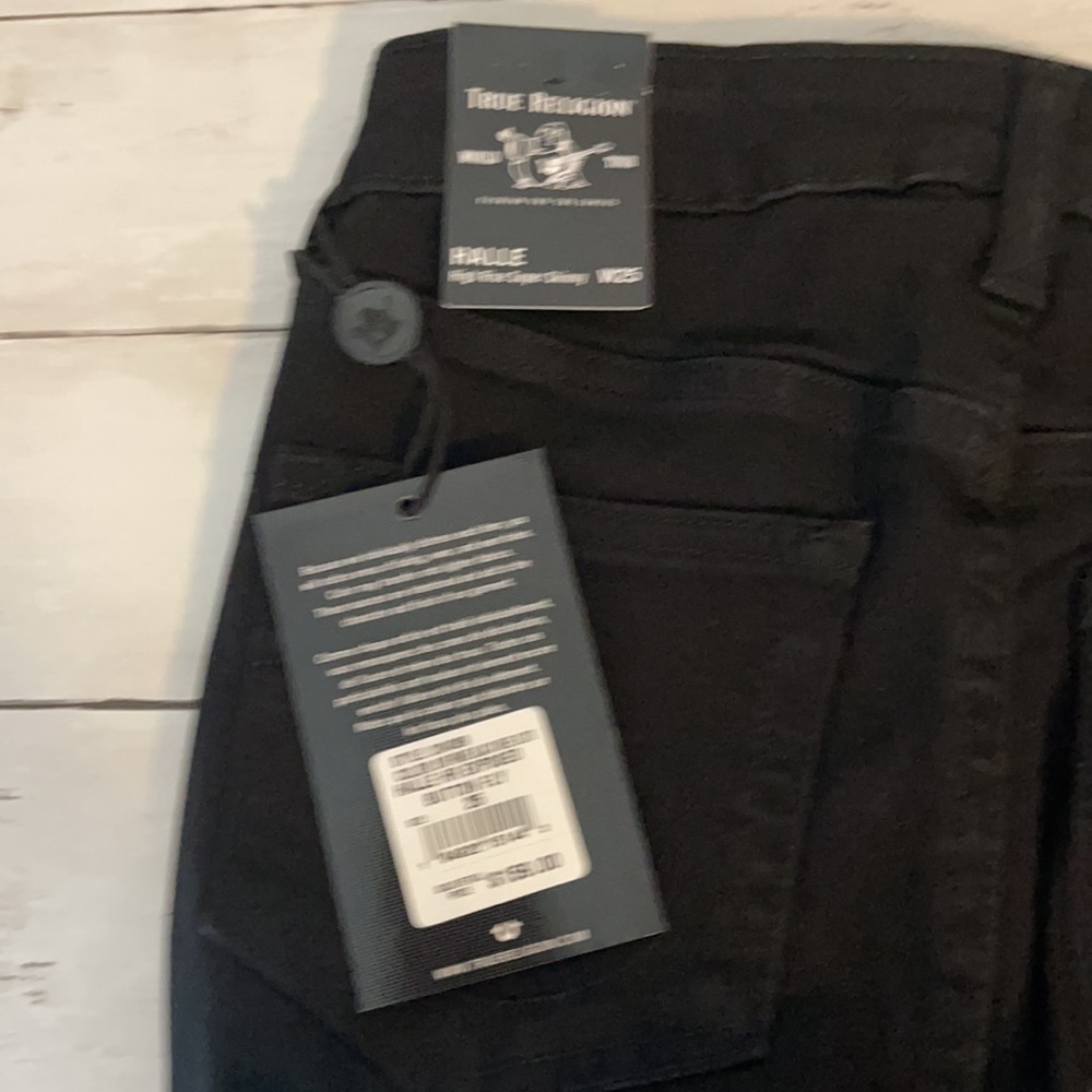 NWT True Religion Black High Rise Skinny Jeans - Picture 9 of 14